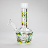 Haze | 9″ Leaves Dome Beaker Glass Bong – White (Mini-O)