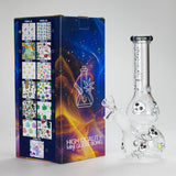 Haze | 9″ Skulls Bubble Glass Bong – Charcoal Black (Mini-P)