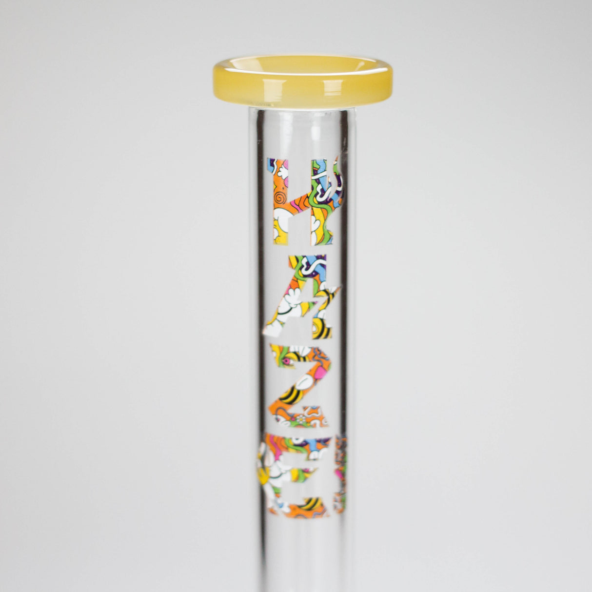 Haze | 9″ Lab Flower Beaker Glass Bong – Jade Yellow (Mini-Q)