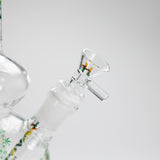 Haze | 9″ Heart Leaf Double Bubble Base Glass Bong with Color Lip – Amber (Mini-U)