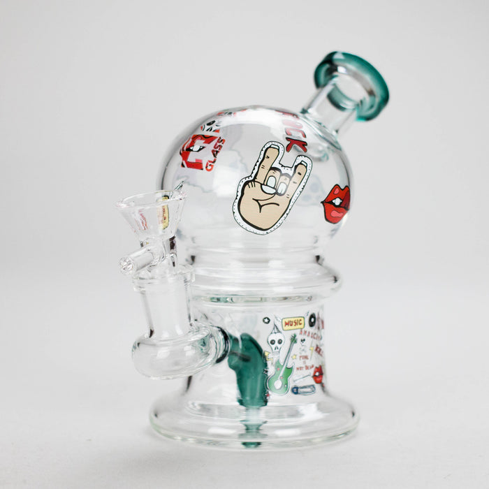 Haze 6 inch Rock Music Bubble Dome Glass Bong teal mini bong