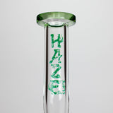 Haze | 9″ Bubble Base Glass Bong – Green Weed Leaf Design (Mini-A)