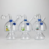 6" Mushroom Mix Sticker Glass Oil Burner Pipe – Unique Borosilicate Dome Design