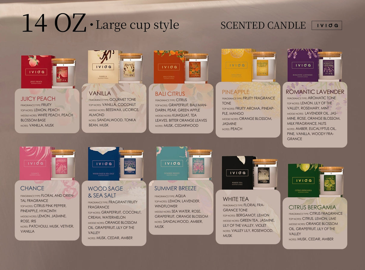 Ivida 14oz Premium Odor Eliminator Candle