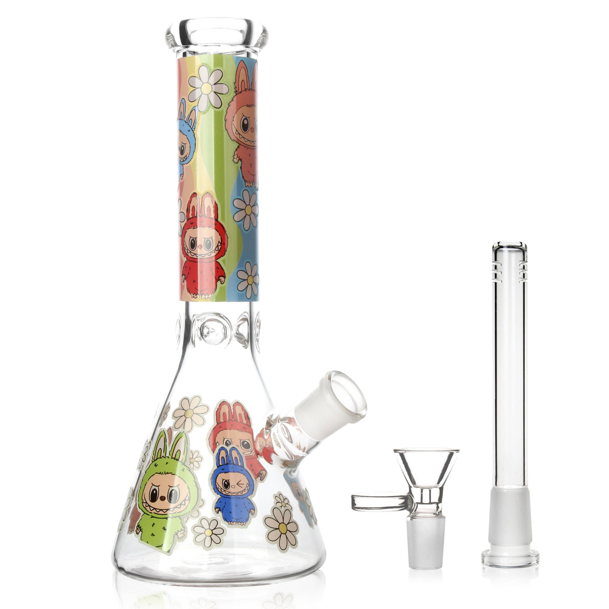 10" Cartoon Design Beaker Bong with Ice Catcher
