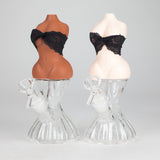 8" Glamourous Woman Body Glass Water Pipe
