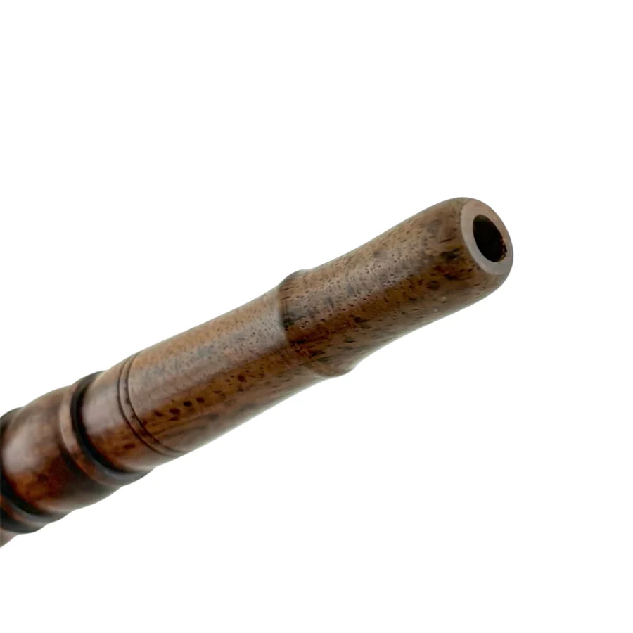 5" Wooden Pipe With Marble Bowl - Classic Long-Style Design-2CT