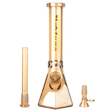 Fortune | Electroplated 10" 5mm Hexagon Glass Beaker Bong - 4 Assorted Colours