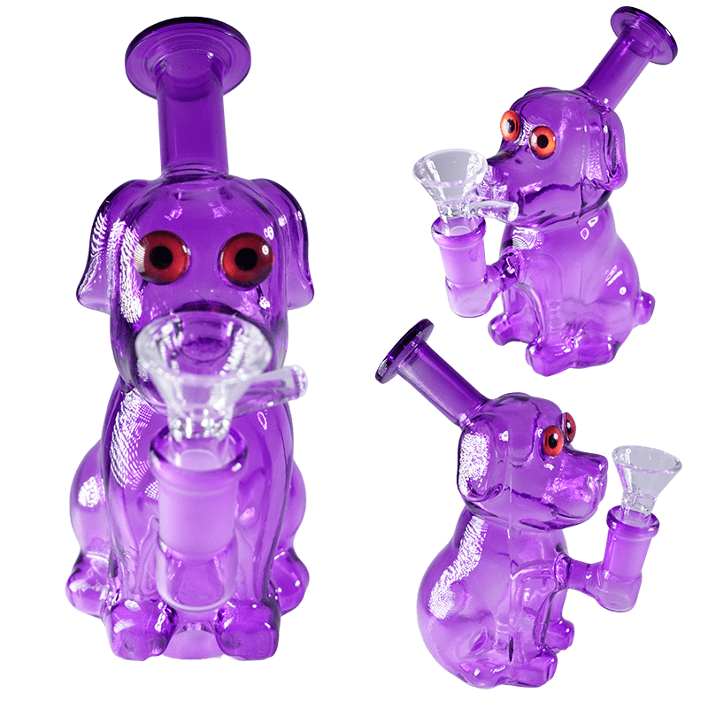 5" Purple Dog-Themed Water Pipe