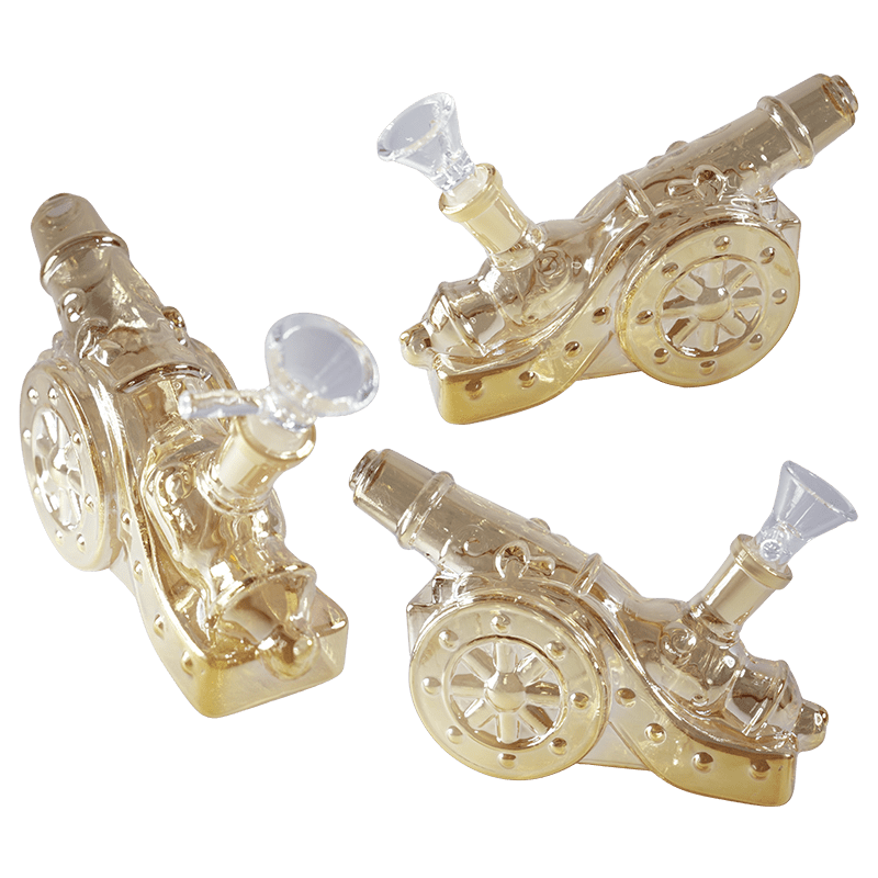 4" Artillery Design Glass Pipe - Yellow