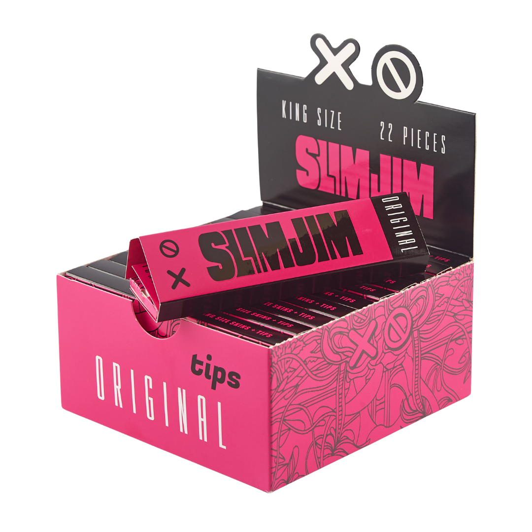 Slimjim Original King Size Skins with Tips - Box of 22