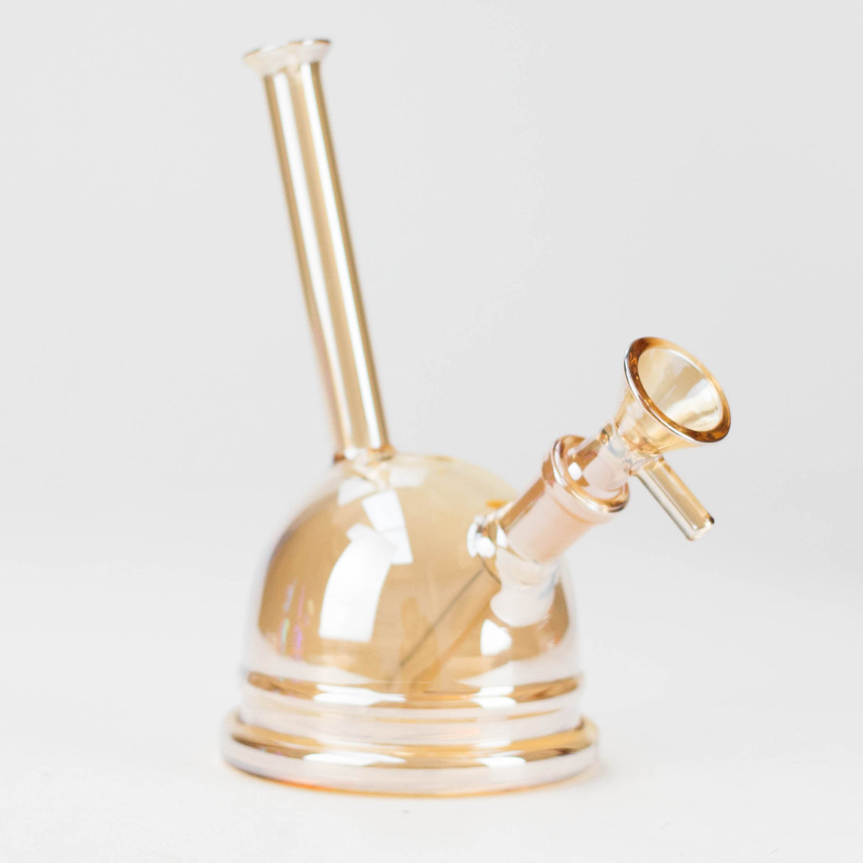 7" Iridescent Electroplate Glass Bubbler