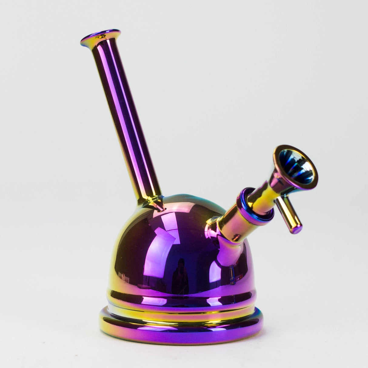 7" Iridescent Electroplate Glass Bubbler