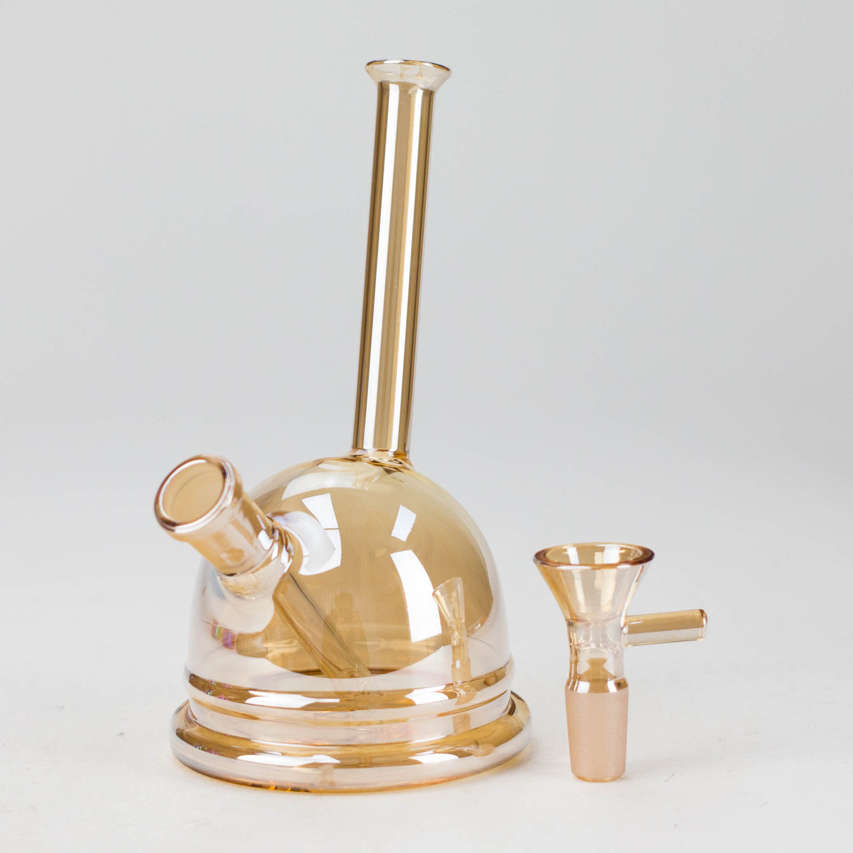 7" Iridescent Electroplate Glass Bubbler
