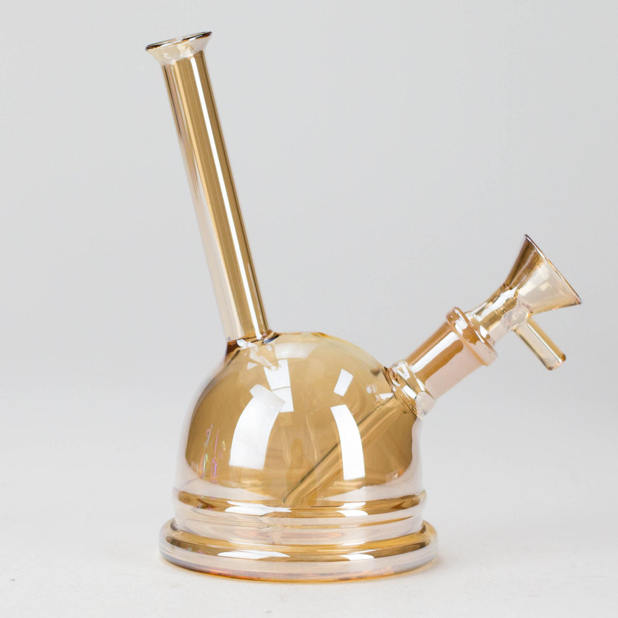 7" Iridescent Electroplate Glass Bubbler