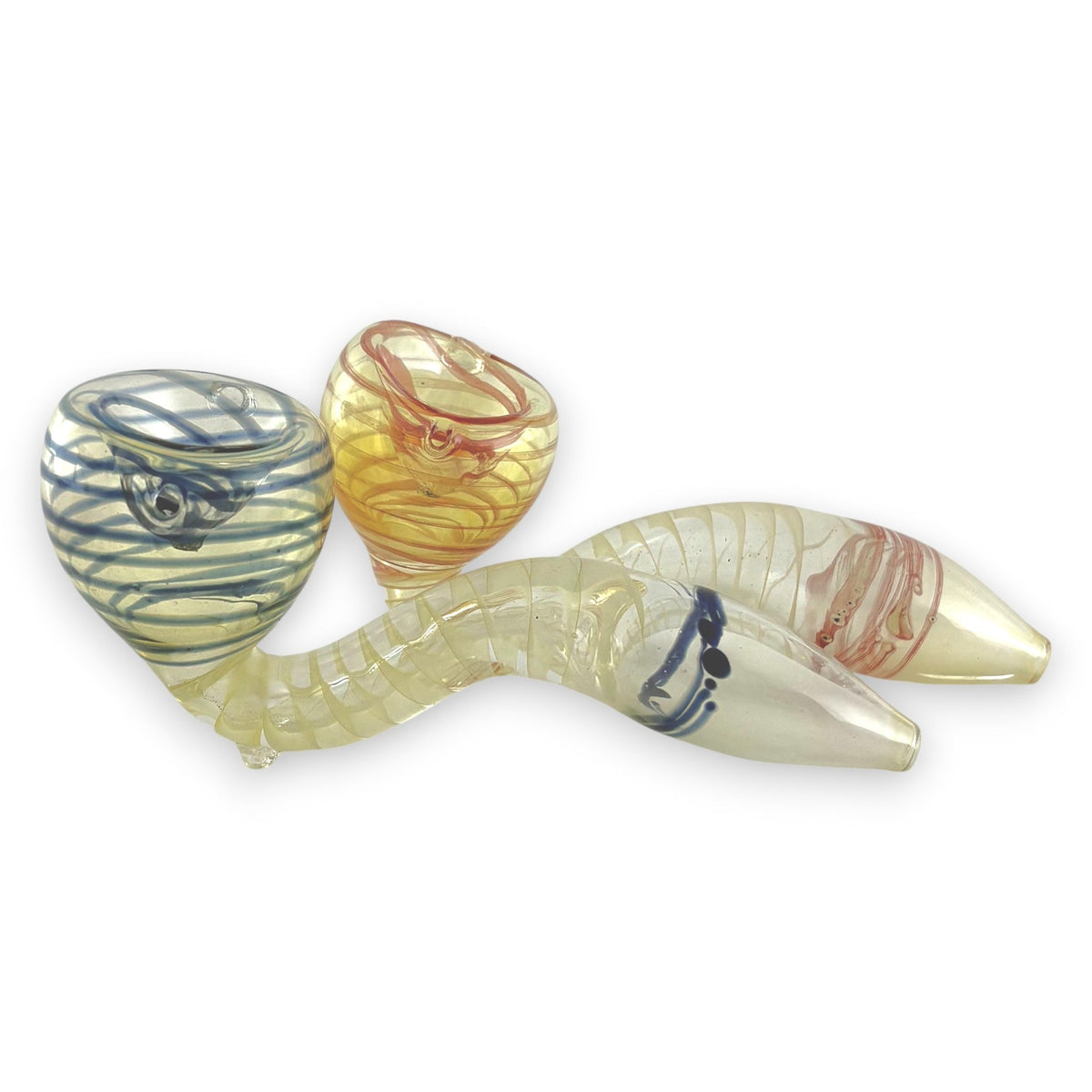 Ensemble de 2 pipes en verre Sherlock en spirale de 10 cm