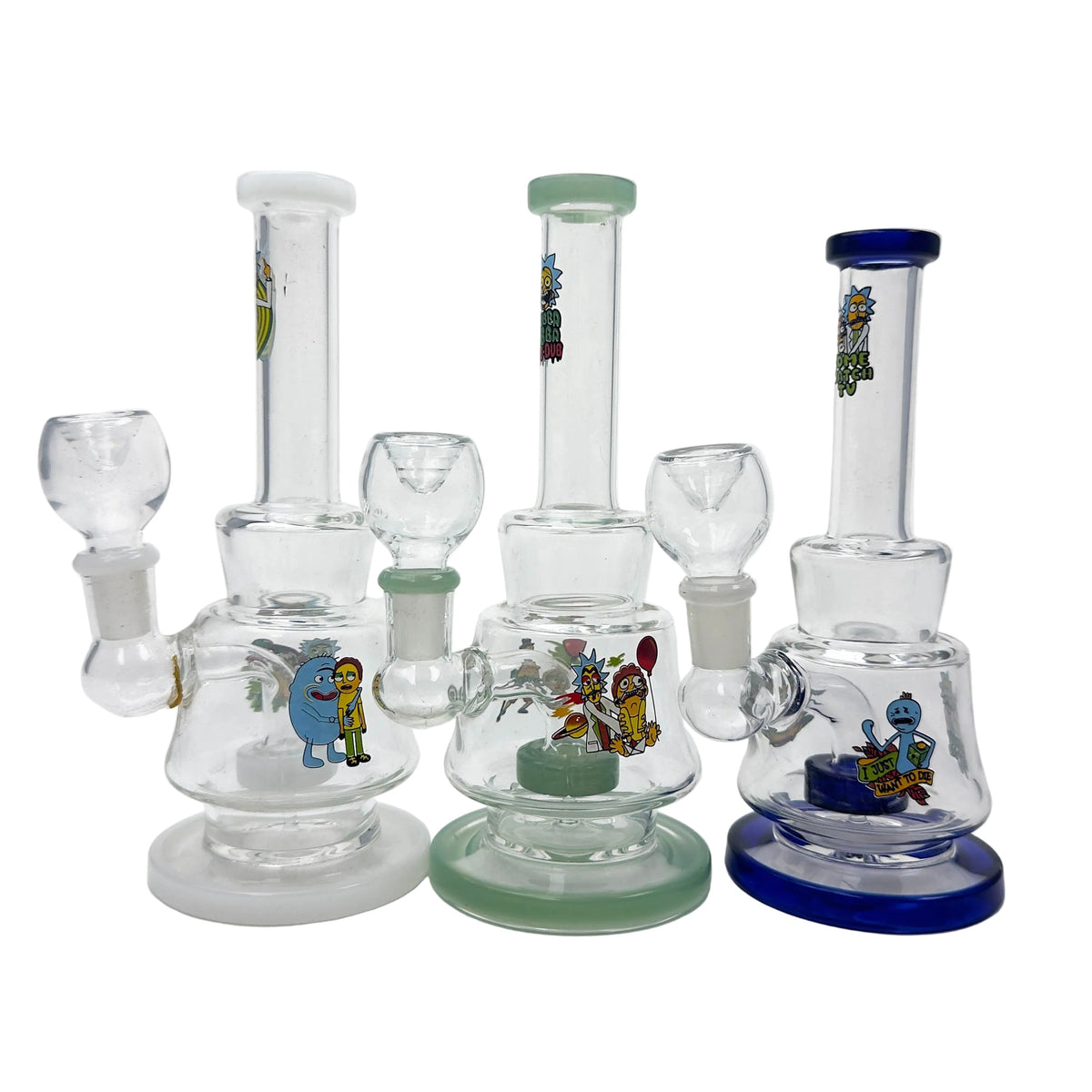 7" Sticker Design Glass Bong with Diffuser – 14mm