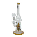 12" Yellow Fish Glass Bong with Fish Diffuser – 18mm