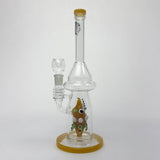 12" Yellow Fish Glass Bong with Fish Diffuser – 18mm