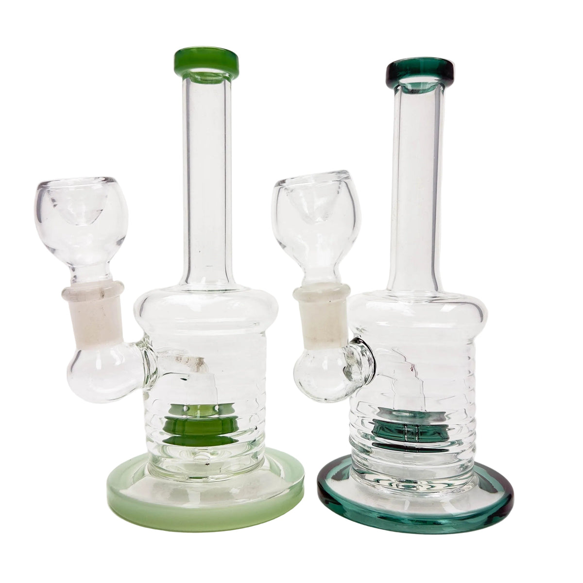 7" Clear Ring Glass Bong with Water Diffuser – 14mm