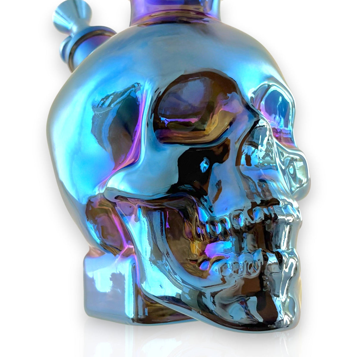 Fortune 14" Electroplated Skull Bong – 7mm Glass