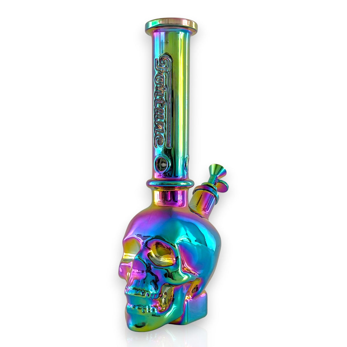 Fortune 14" Electroplated Skull Bong – 7mm Glass