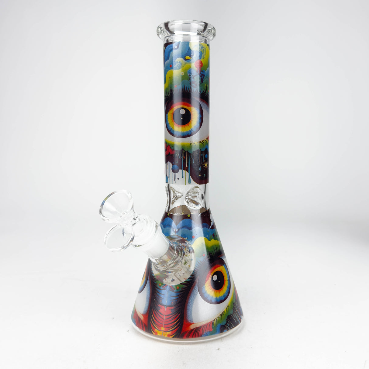 10" Eyes Design Glass Beaker Bong