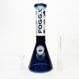 FOGGX 10" Blue Skull Graphic Beaker Glass Bong
