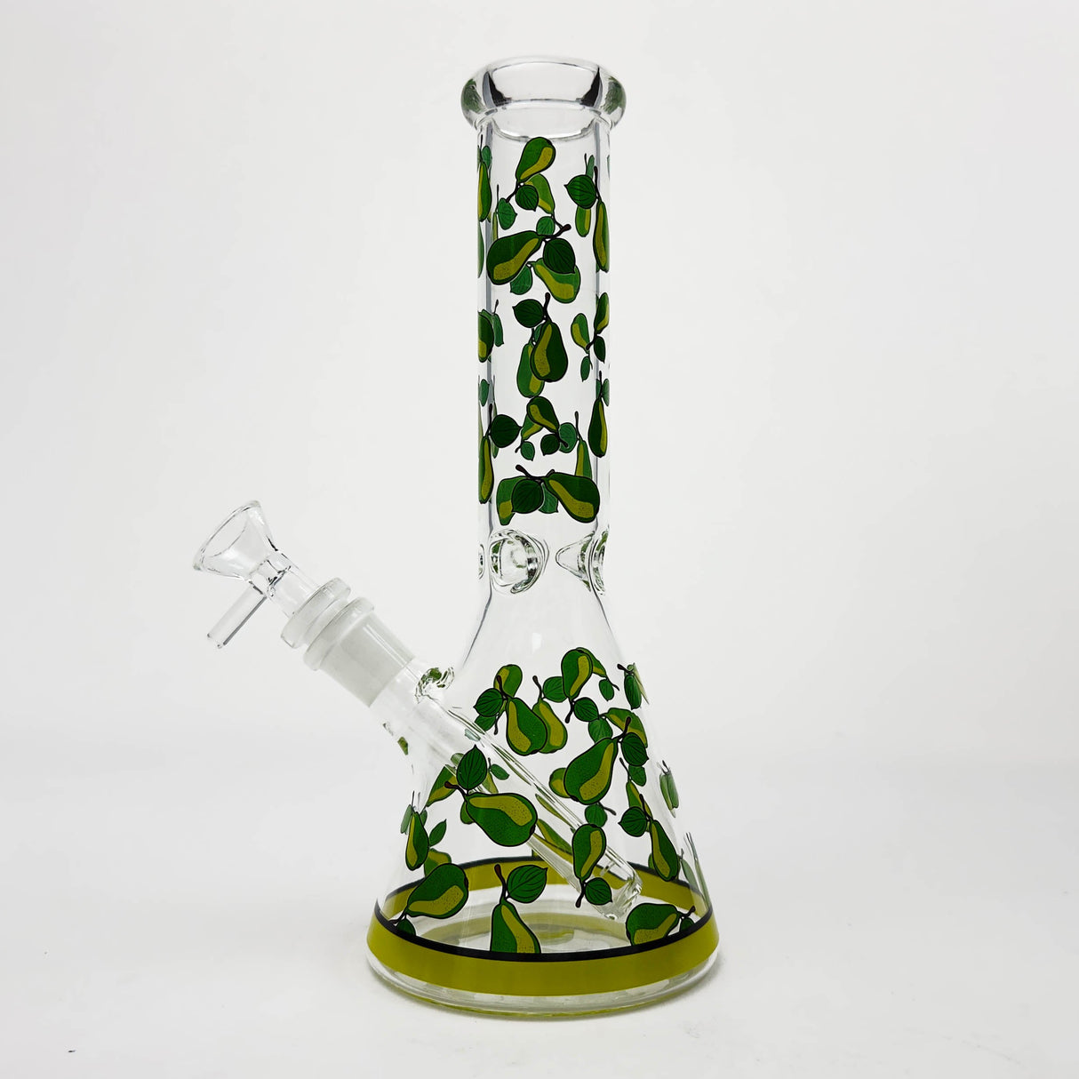 10" Green Apple Design Glass Beaker Bong