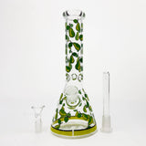 10" Green Apple Design Glass Beaker Bong