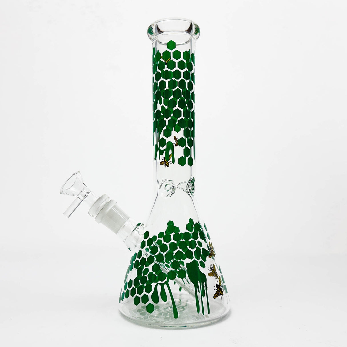 10" Honeybee Design Glass Beaker Bong