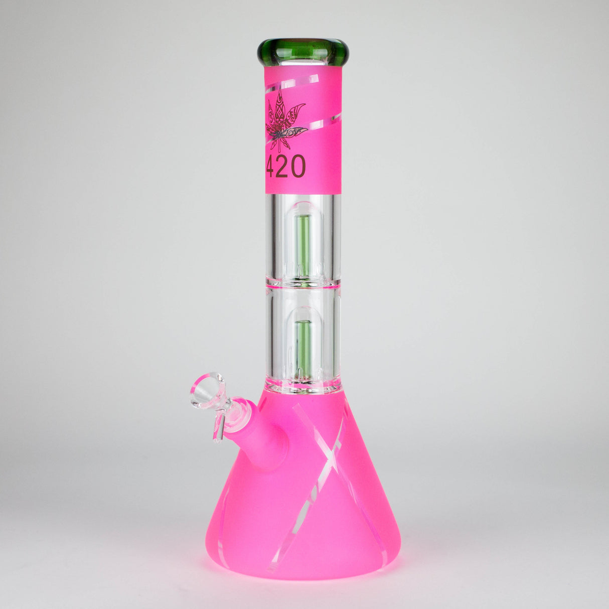 14" 7 mm Fancy 420 Glass Bong with Double Percolator