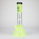 14" 7 mm Fancy 420 Glass Bong with Double Percolator