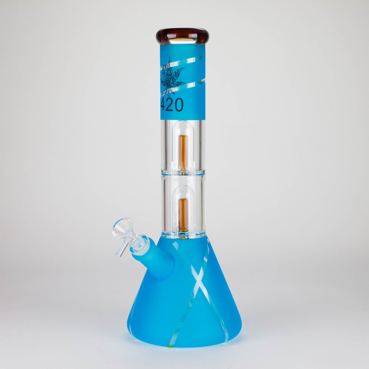14" 7 mm Fancy 420 Glass Bong with Double Percolator
