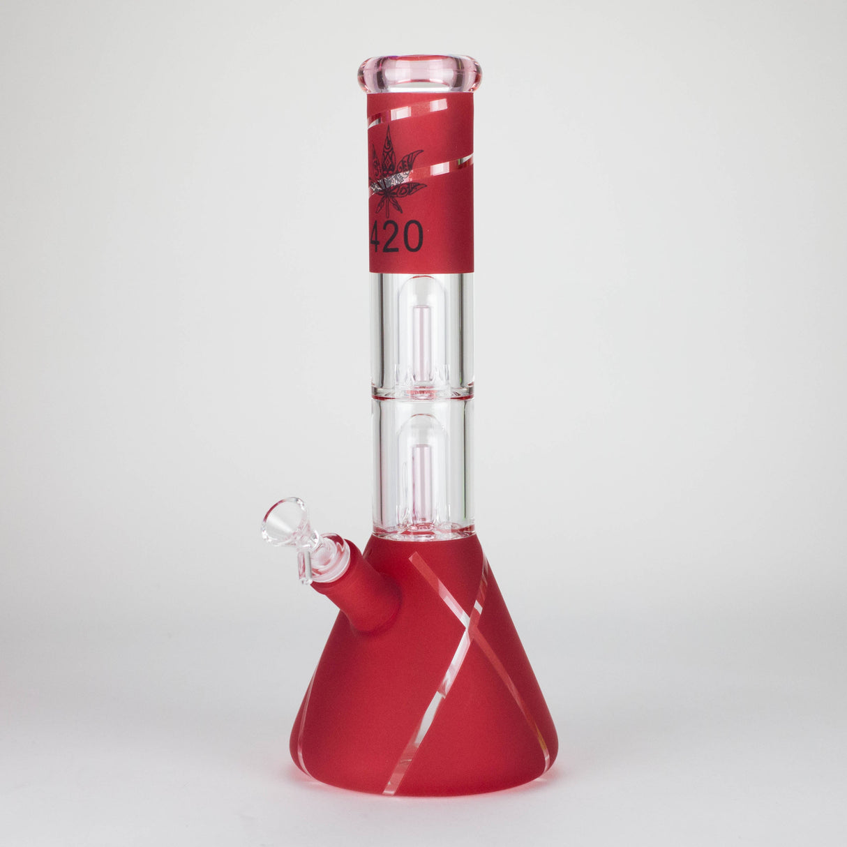 14" 7 mm Fancy 420 Glass Bong with Double Percolator