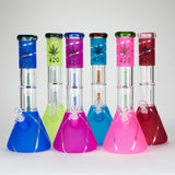 14" 7 mm Fancy 420 Glass Bong with Double Percolator