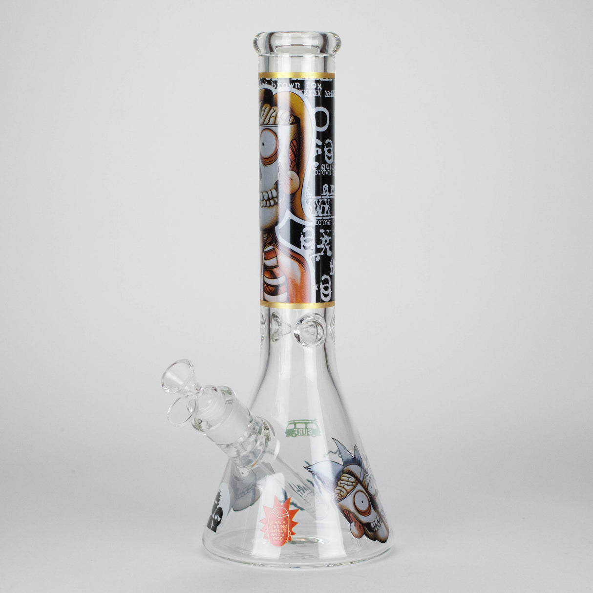 14" 7mm RM Skull Glass Bong – Heavy Duty Beaker Water Pipe [FTLL08]