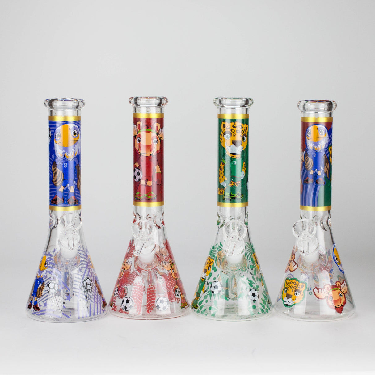 10" soccer world cup Design Glass Beaker Bong