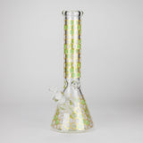 14" Beehive Design 7mm Thick Heavy Duty Glass Beaker Bong