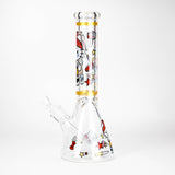 14" Wild Kitty Design 7mm Thick Heavy Duty Glass Beaker Bong - Glow in the Dark