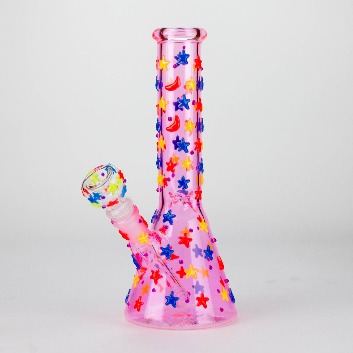 10" Glow-in-the-Dark Moon Star Glass Beaker Bong