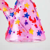 10" Glow-in-the-Dark Moon Star Glass Beaker Bong