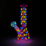 10" Glow-in-the-Dark Moon Star Glass Beaker Bong