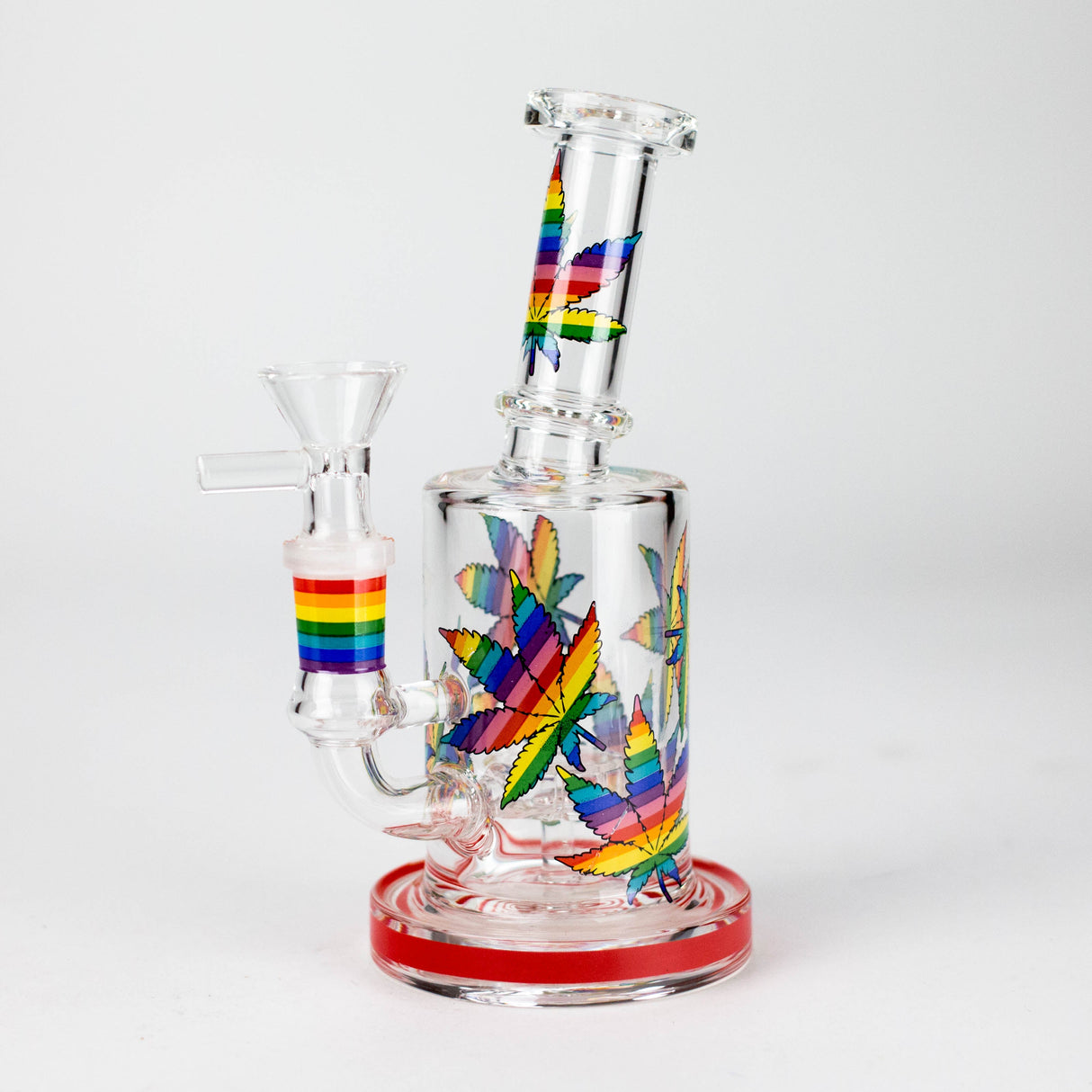 7" Leaf-Themed Glass Bong & Dab Rig with Bowl and Banger