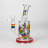 7" Leaf-Themed Glass Bong & Dab Rig with Bowl and Banger
