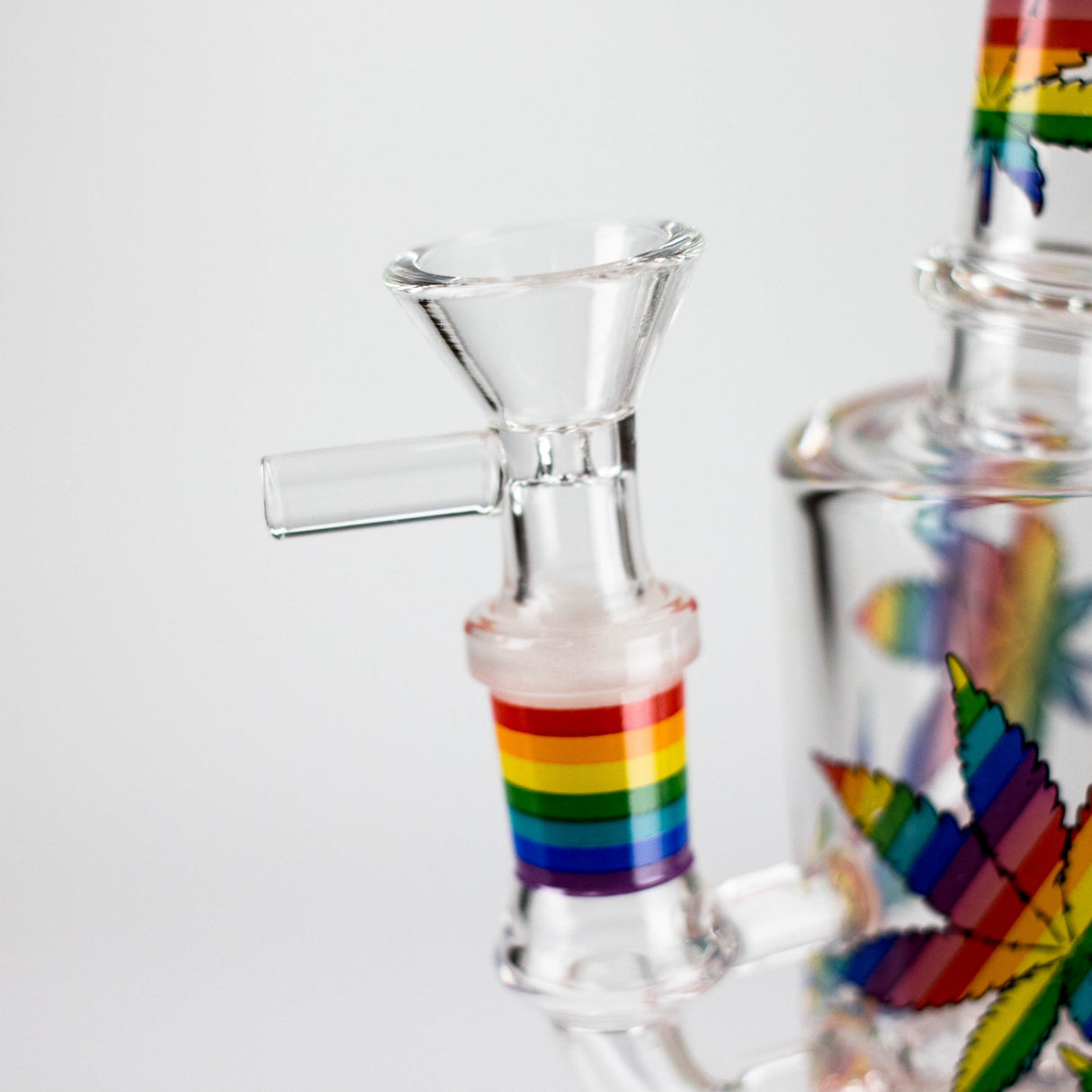7" Leaf-Themed Glass Bong & Dab Rig with Bowl and Banger