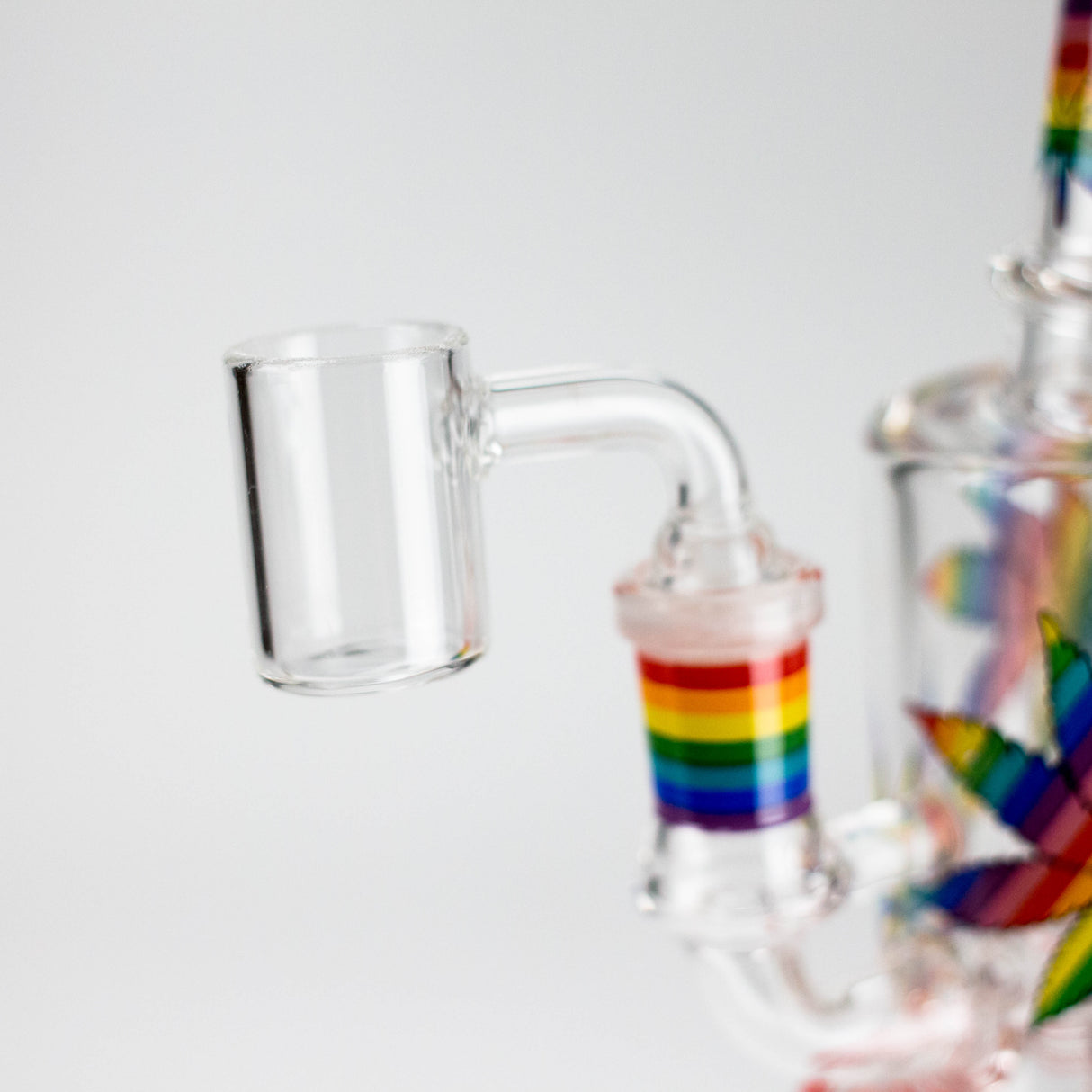 7" Leaf-Themed Glass Bong & Dab Rig with Bowl and Banger