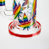 7" Leaf-Themed Glass Bong & Dab Rig with Bowl and Banger
