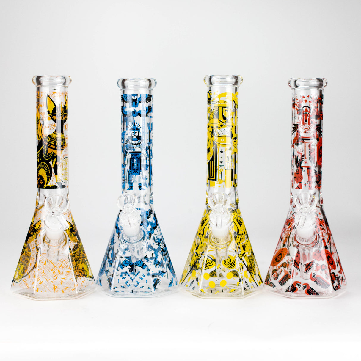 10" Ancient Art Beaker Glass Bong with Removable Downstem