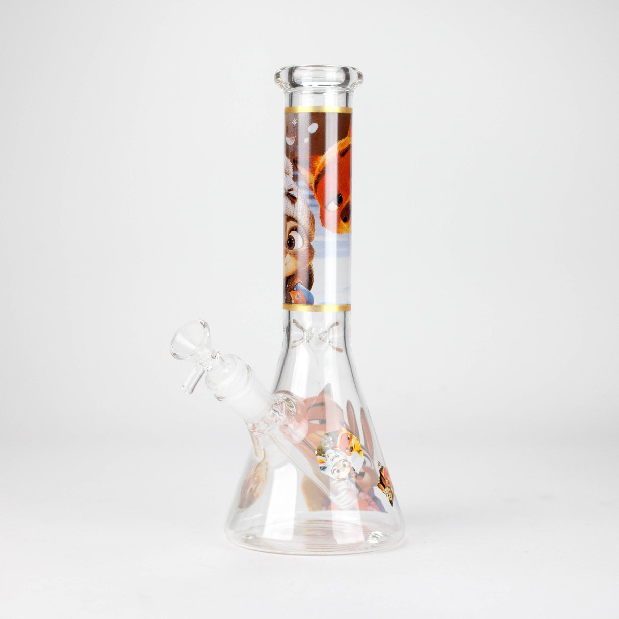 10" Woodland Animal Beaker Bong with Removable Downstem